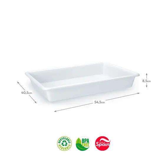 Tabuleiro Hotelaria 54,5x40,5x8,5cm 13L Branco