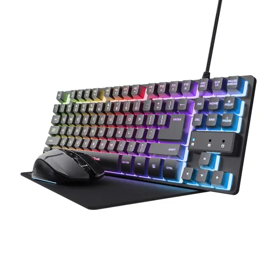 Trust Gaming GXT794 3-in-1 Bundle: Teclado, Rato e Mousepad - Qualidade e Performance