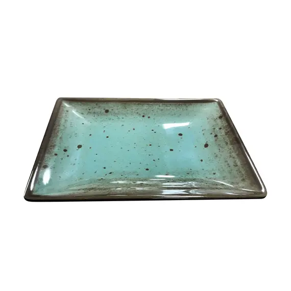 Prato 30.4x21.6x3.5cm Melamina Quadrado TERRACOTA Azul 1un