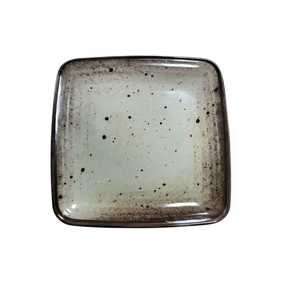 Prato 19x19x1.8cm Melamina Quadrado TERRACOTA Cinzento 1un
