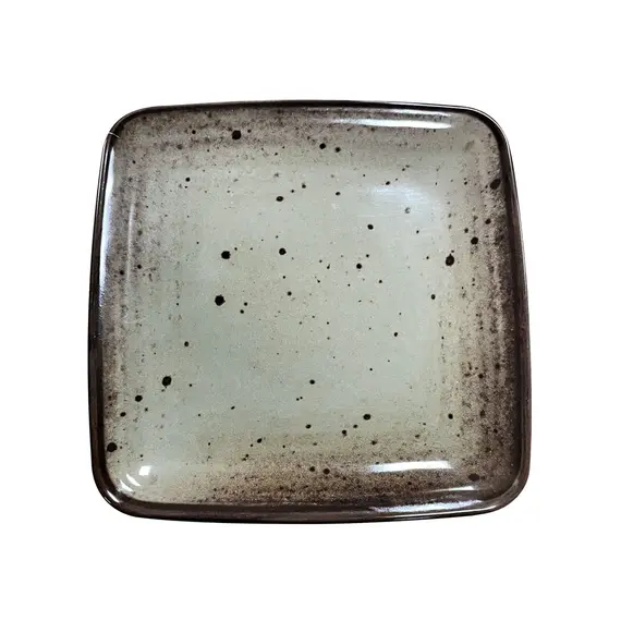 Prato 22.8x22.8x2.1cm Melamina Quadrado TERRACOTA Cinzento