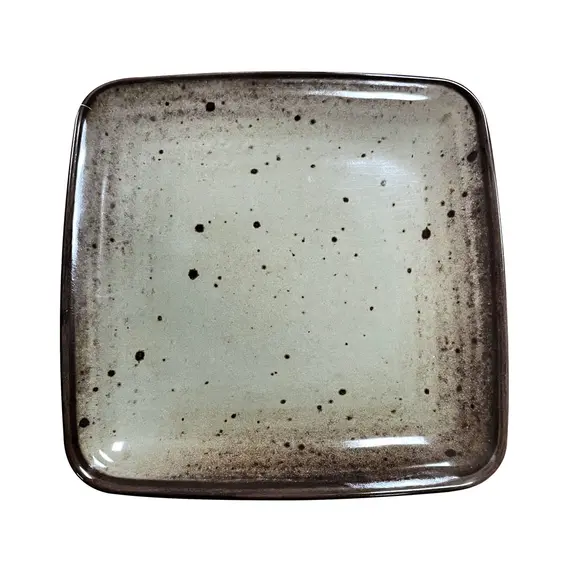 Prato 26.6x26.6x2.5cm Melamina Quadrado TERRACOTA Cinzento