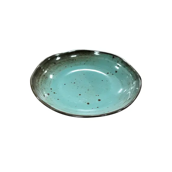 Tigela 24.1x24x4.8cm Melamina Oval TERRACOTA Azul 1un