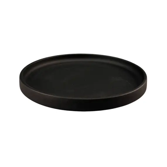 Prato 20cm Porcelana Borda Alta LUUMIL Preto 1un