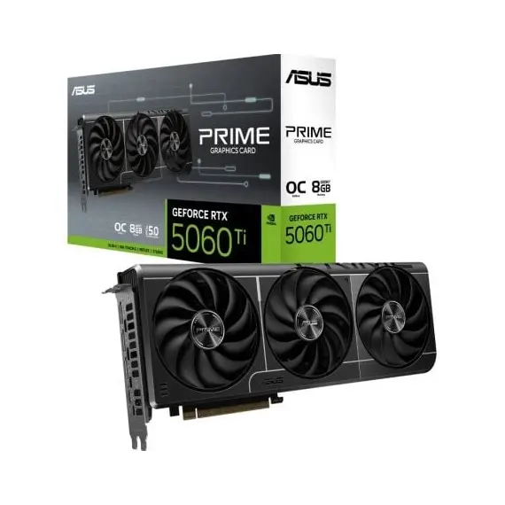 ASUS PRIME RTX 5060 TI O8Gem - Placa gráfica de alta performance da marca 504 | bluepixel.pt