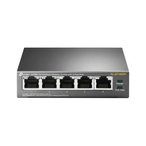 Switch TP-LINK 5-Port 10/100Mbps com 4 Portas PoE e 58W - Ideal para Redes Empresariais