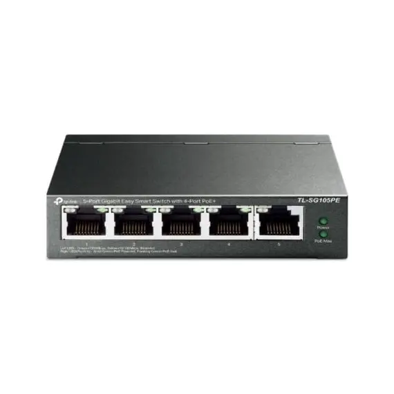 Switch TP-LINK TL-SG105PE 5-Portas Gigabit PoE+ 65W - Switch Inteligente para Redes Empresariais