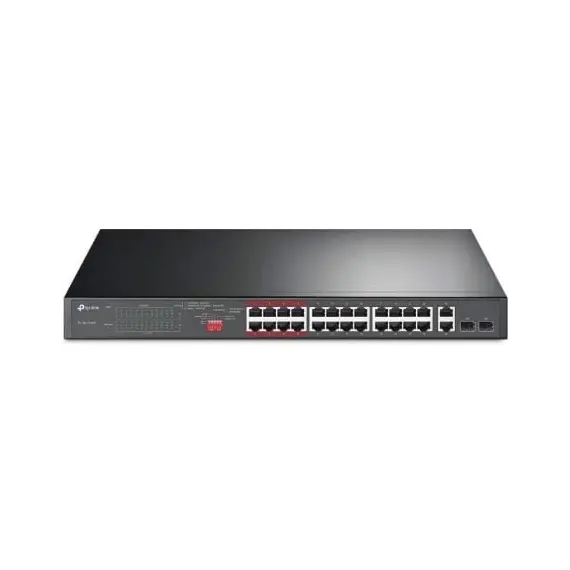 Switch TP-LINK 26-Port 10/100Mbps PoE+ com 2 Portas Gigabit e SFP | bluepixel.pt