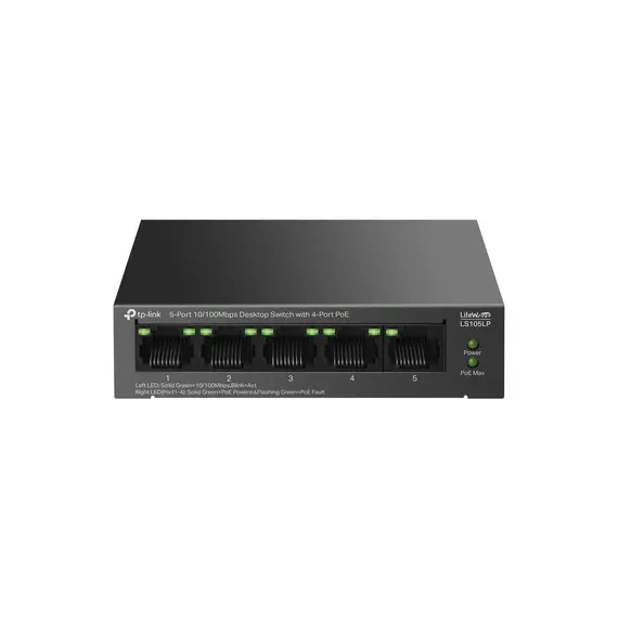 Switch TP-LINK 5-Port 10/100 Mbps com 4-Port PoE - Desempenho e Confiabilidade