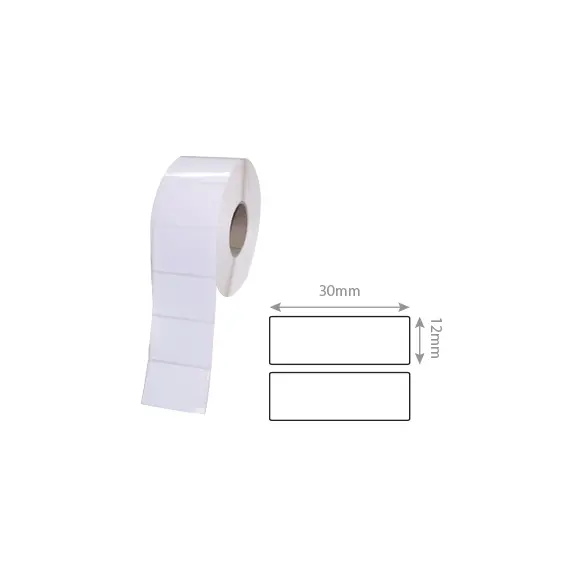 Etiquetas 030x12mm Brancas Rolo 2000un