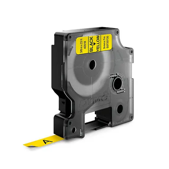 Fita Vinil 9mm x 7m Preto/Amarelo - Marca 195 | Loja BluePixel