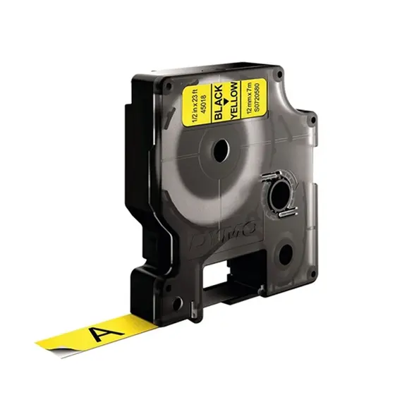 Fita Vinil 12mm x 7m Preto/Amarelo - Marca 195 | BluePixel.pt