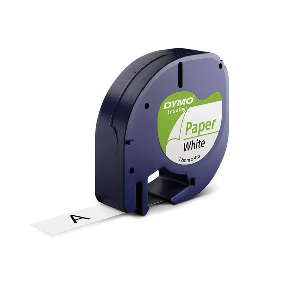 Fita de Papel 12mm x 4m Preto/Branco - Marca 195 Modelo 91200em | Loja BluePixel