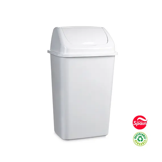 Contentor de 30L em plástico branco com tampa basculante | Marca 359 | Loja online bluepixel.pt