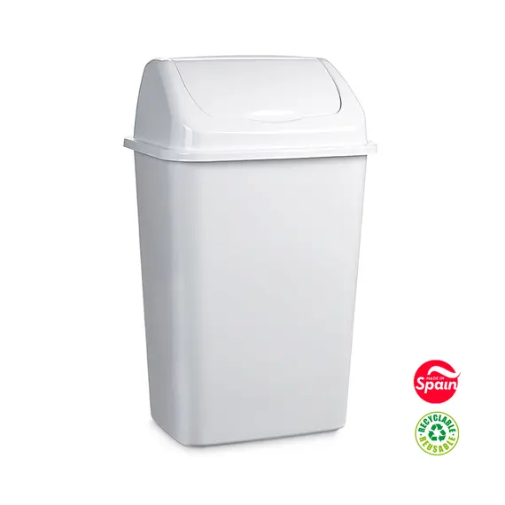 Contentor de 50L em plástico branco com tampa basculante | Marca 359 | Loja bluepixel.pt