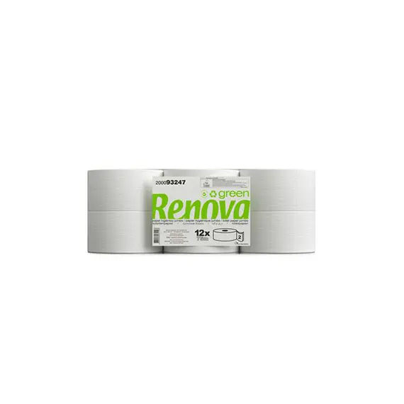 Papel Higiénico (Jumbo) 075mts 2Fls 34g Renova Green 12un