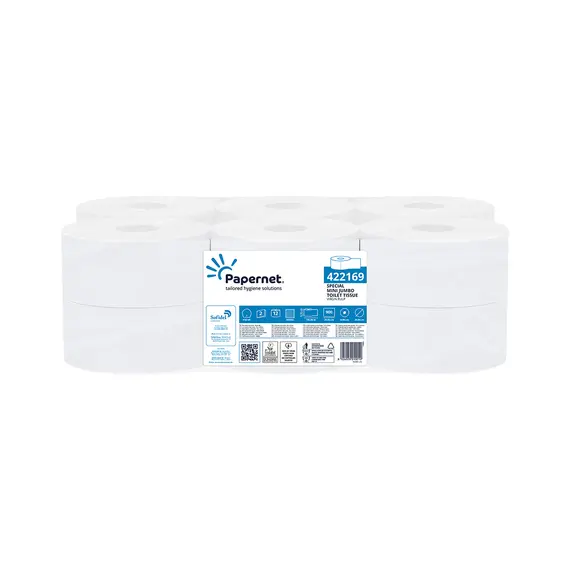 Papel Higiénico (Jumbo) 180mts 2Fls 30g Papernet 422169 12un