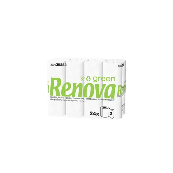 Papel Higiénico Doméstico 16,5mts 2Fls RenovaGreen 24 Rolos