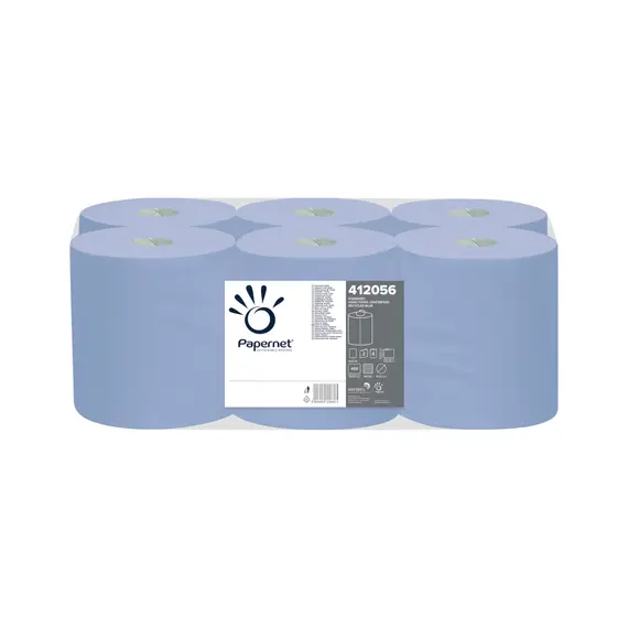 Rolo Espiral 135mx20cm 44g 2Fls PAPERNET Picotado Azul 6un
