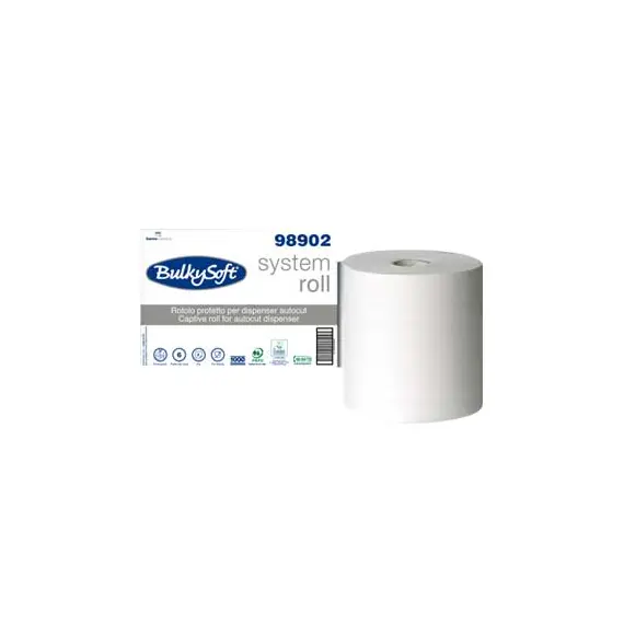 Rolo Toalhas Mão AutoCorte 250mx21cm 2Fls BULKYSOFT 6un