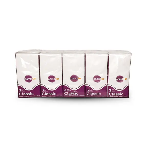 Lenços Papel de Bolso Pampilar 10 Pacotes c/9 Lenços