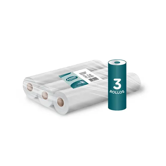 Rolos Papel Marquesa 50cmx50mts 2Fls 16,5g Amoos Pack 3un