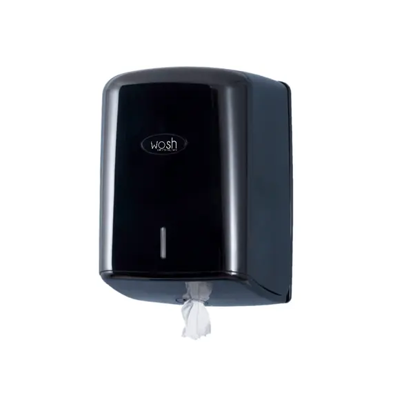 Dispensador Toalhas Rolo Extração Central Wosh Preto