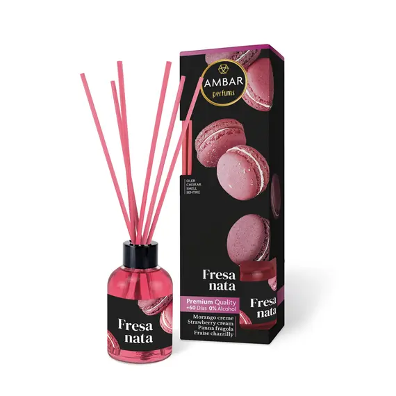 Ambientador Sticks Morango/Nata 45ml - Marca 104 | Perfume Duradouro para Casa