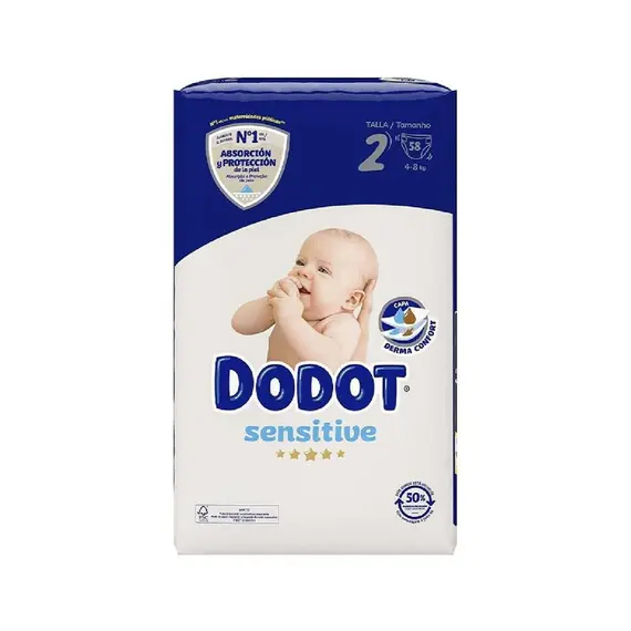 Fraldas Dodot Sensitive T2 (4-8kg) 58un