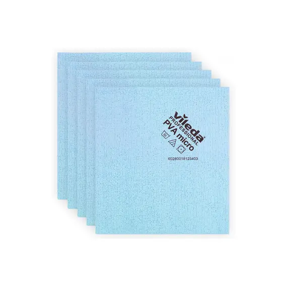 Pano PVAmicro 38x35cm Azul Vileda Professional | Limpeza Profissional em Pack de 5