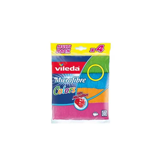 Pano de Microfibra Vileda 30x30cm Cores Sortidas - Pack 4un | Loja BluePixel
