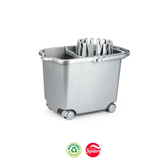 Balde com Espremedor Retangular 15L Prata - Marca 359 | Loja online bluepixel.pt