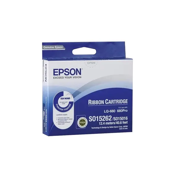 Fita Epson 7762 Preto C13S015262 - Compatível com impressoras de etiquetas | bluepixel.pt