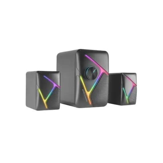 Altifalantes Gaming 2.1 MARS GAMING MS-H21 RGB 35W - Potência e Estilo em Preto