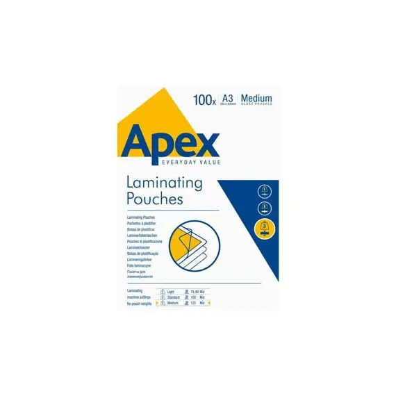 Bolsas de Plastificar A3 303x426mm 125mic - 217 | Pack de 100 unidades para proteção de documentos