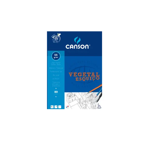 Papel Vegetal A3 55g Esquiço Canson Bloco 80Fls