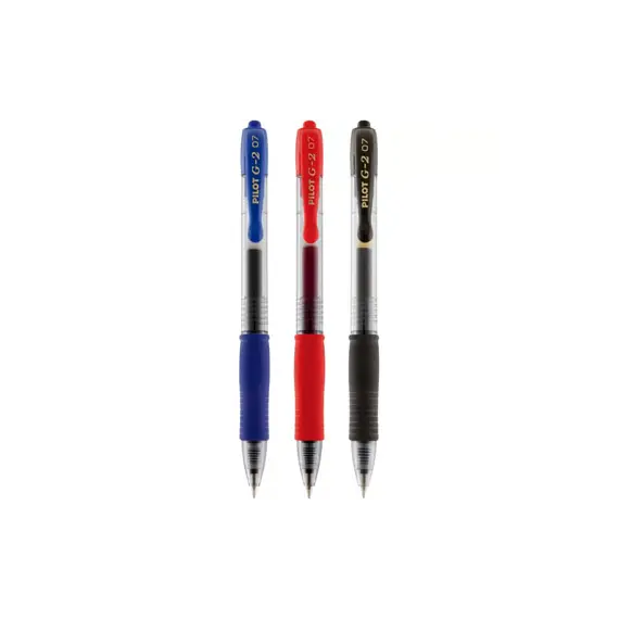 Esferográfica Gel Pilot G-2 Retrátil 3 Cores 0,7mm - Pack de 3 | Marca 361 na bluepixel.pt