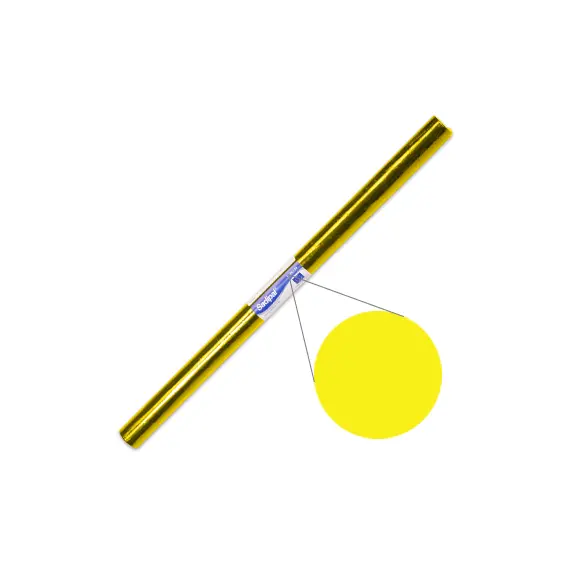 Papel Celofane Amarelo 50x65cm Rolo 25Fls