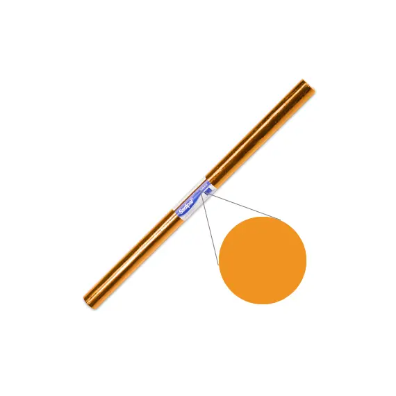Papel Celofane Laranja 50x65cm Rolo 25Fls