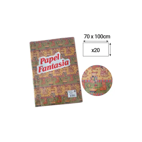 Papel Embrulho 70cmx1m Infantil 20 Folhas