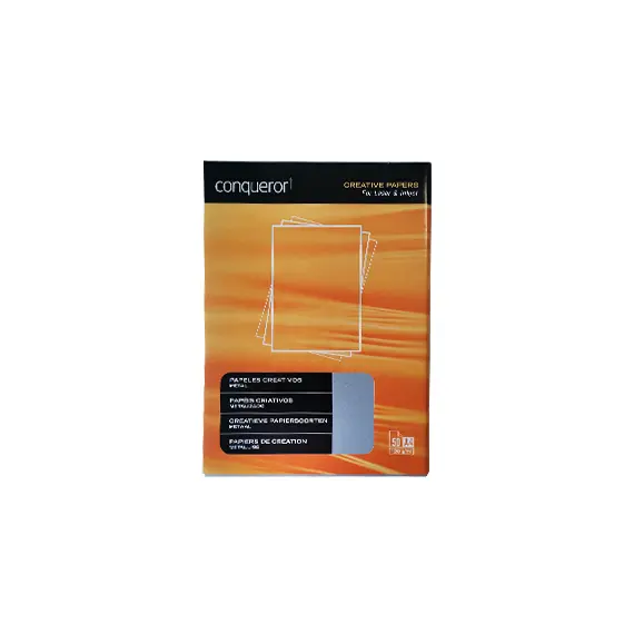 Papel 120gr Conqueror Criativo Metalizado A4 50 Folhas