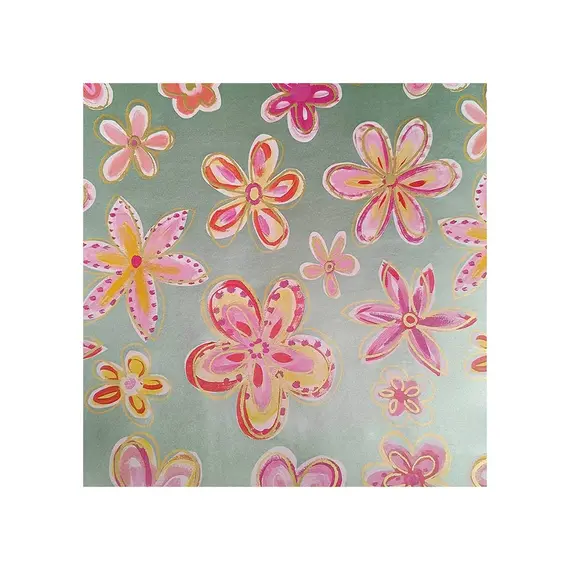 Papel Embrulho 62cmx200m Flores Bobine 7Kg