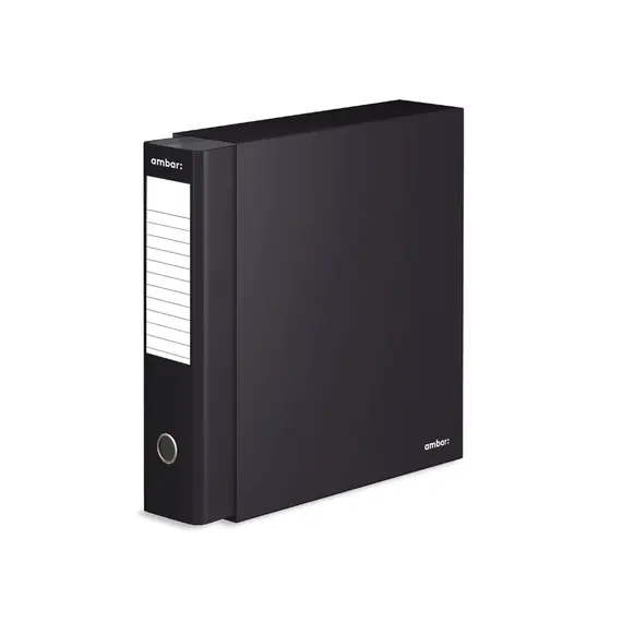 Pasta Arquivo+Cx Ambar L/L Din com calha Preto