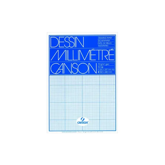 Papel Milimétrico 90g A4 Canson 50 Folhas
