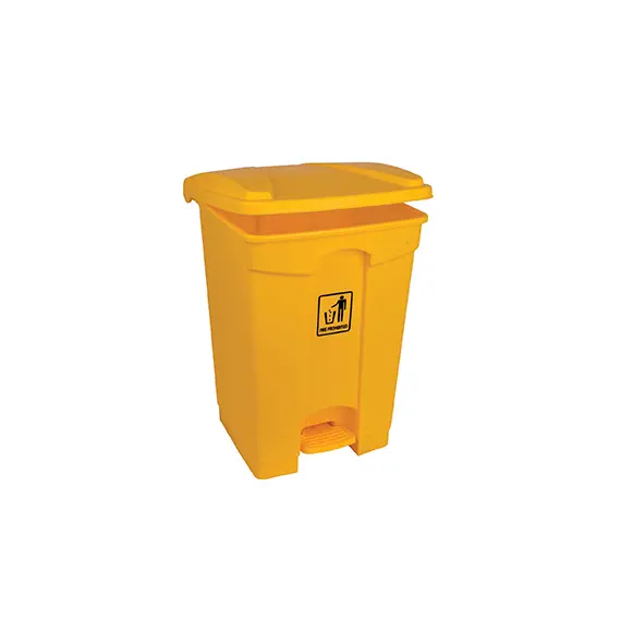 Contentor de 45L em Plástico Amarelo com Pedal | Loja BluePixel