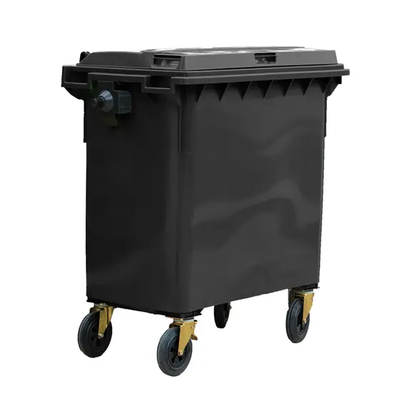 Contentor de 800L em Plástico com 4 Rodas Cinza e Tampa - Marca 482 | Loja BluePixel