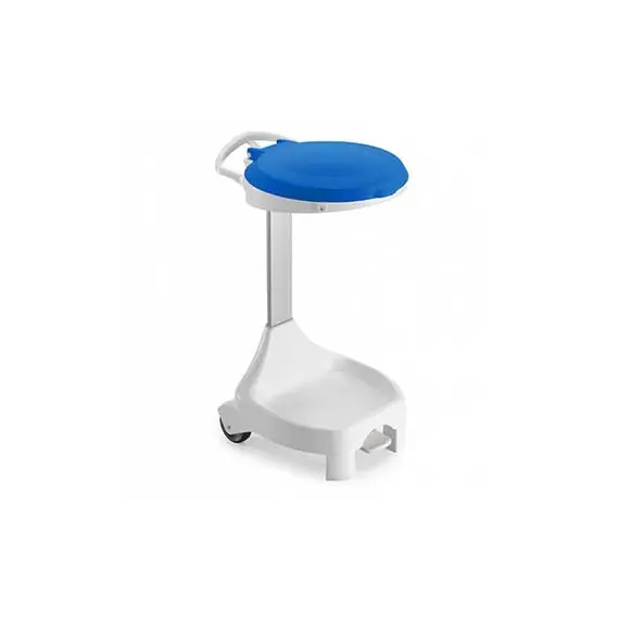 Contentor 120L Smile W-70 da marca 463 com pedal e rodas - Branco/Azul | Loja BluePixel