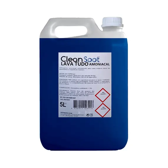 Detergente Cleanspot Lava Tudo Amoniacal 5L | Produto de Limpeza Eficaz na bluepixel.pt