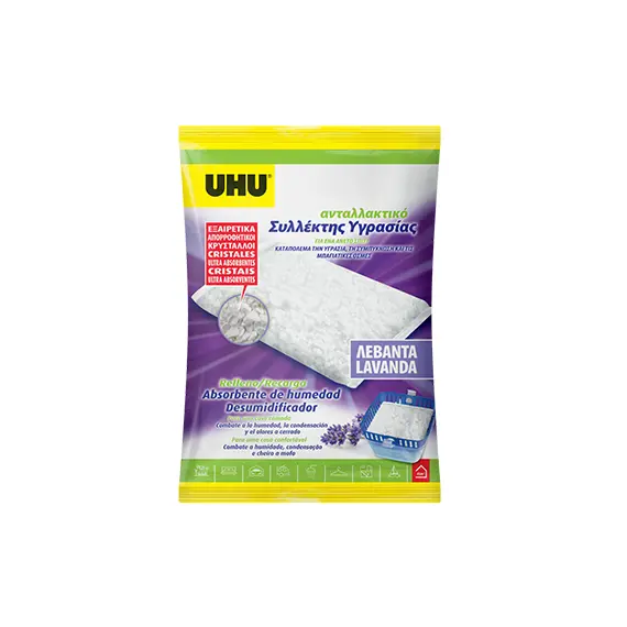 Recarga Desumidificador UHU Lavanda 450g | Elimina Humidade e Odores - bluepixel.pt