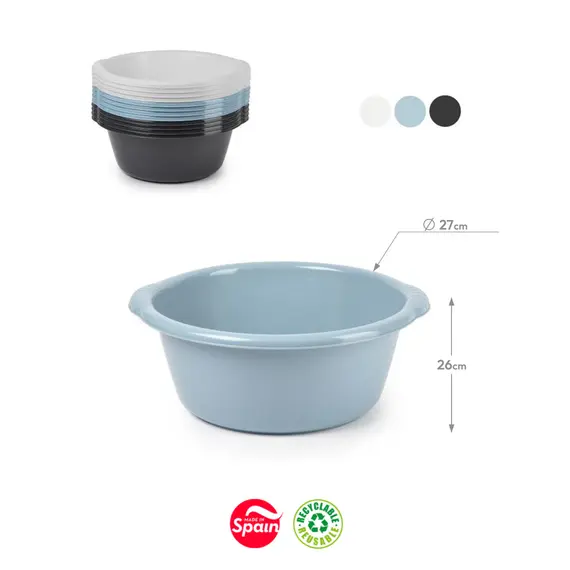 Alguidar Redondo 3L da Marca 359 | Utensílios Domésticos Sortidos | Loja BluePixel